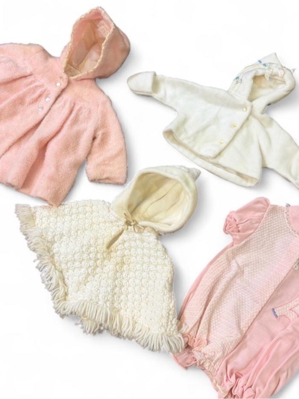 True Vintage 1970's Baby Clothes 4 pc Bundle Quiltex, Tiny Tots, Millicent